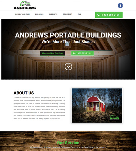 Website Design Andrew's Portable Building