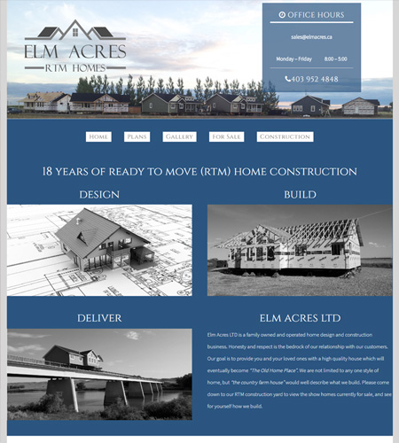 elms acres website design