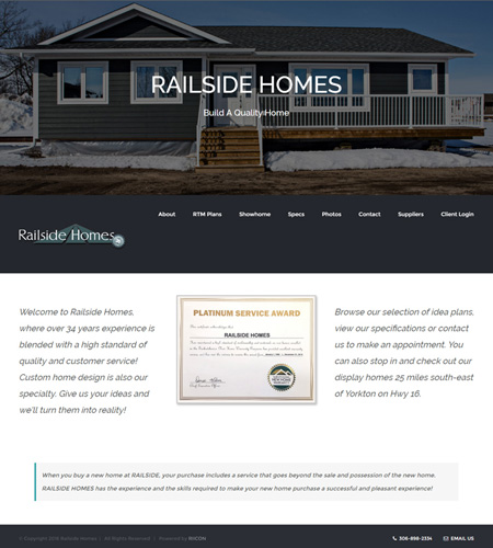Website Design Railside Homes