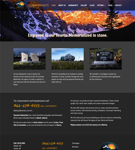 Website Design Suncrest Memorials