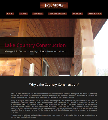Website Design Lake Country Construction
