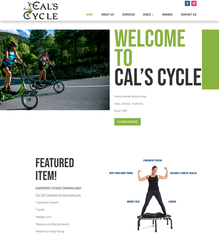 Website Development  Cal's Cycle Portfolio