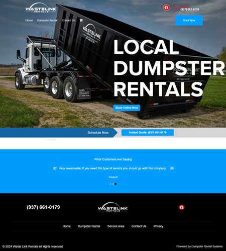 Website Development Portfolio Dumpster Rentals Waste