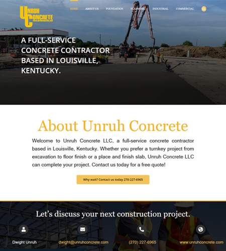 Website Development Portfolio Unruh Concrete